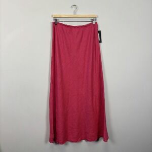 Bryn Walker XL Maxi Skirt Cross Dyed 100% Linen Bias Pink Made USA Lagenlook